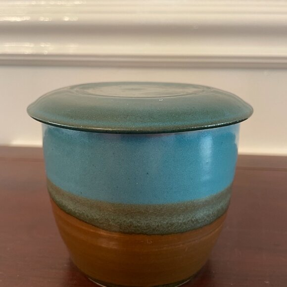 Stoneware Butter Bell by James Sloss Pottery | Teal & Brown | Handmade - Picture 5 of 5